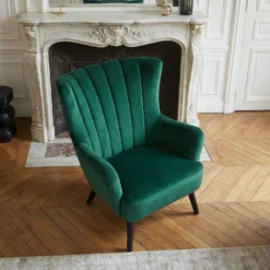 Fauteuil matelassé Vidal Velours Vert