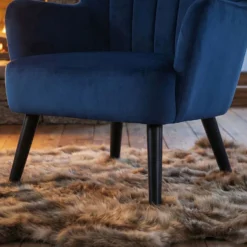 Fauteuil matelassé Vidal Velours Bleu