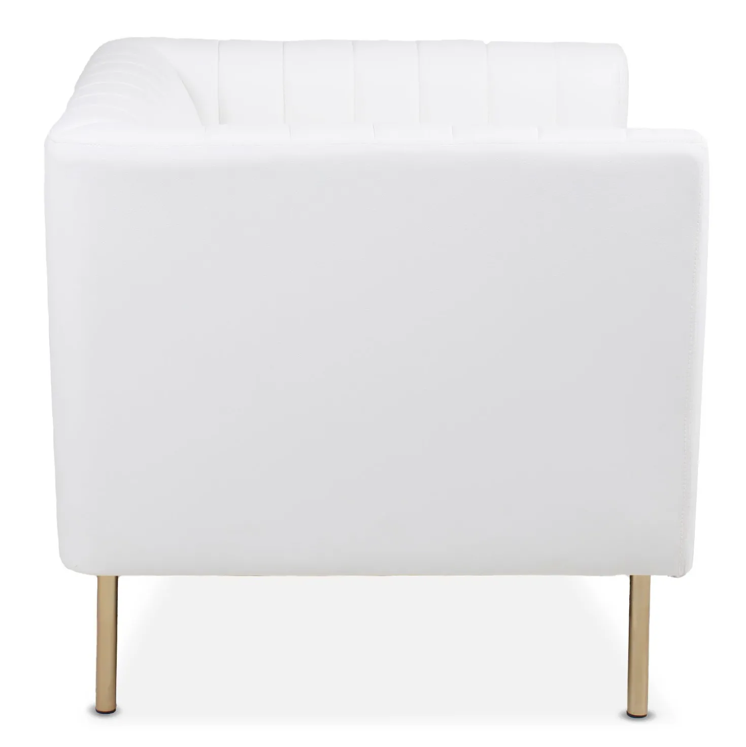 Fauteuil moderne à coutures verticales Sacramento Simili Blanc