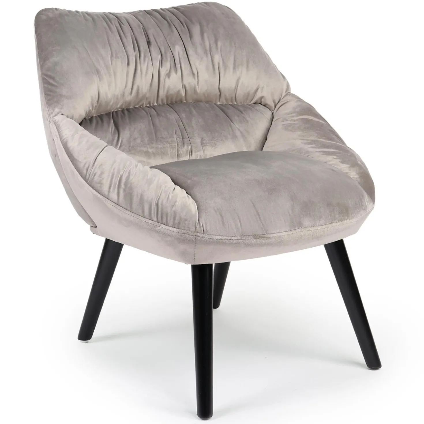 Fauteuil moderne et confortable Patrick Velours Gris
