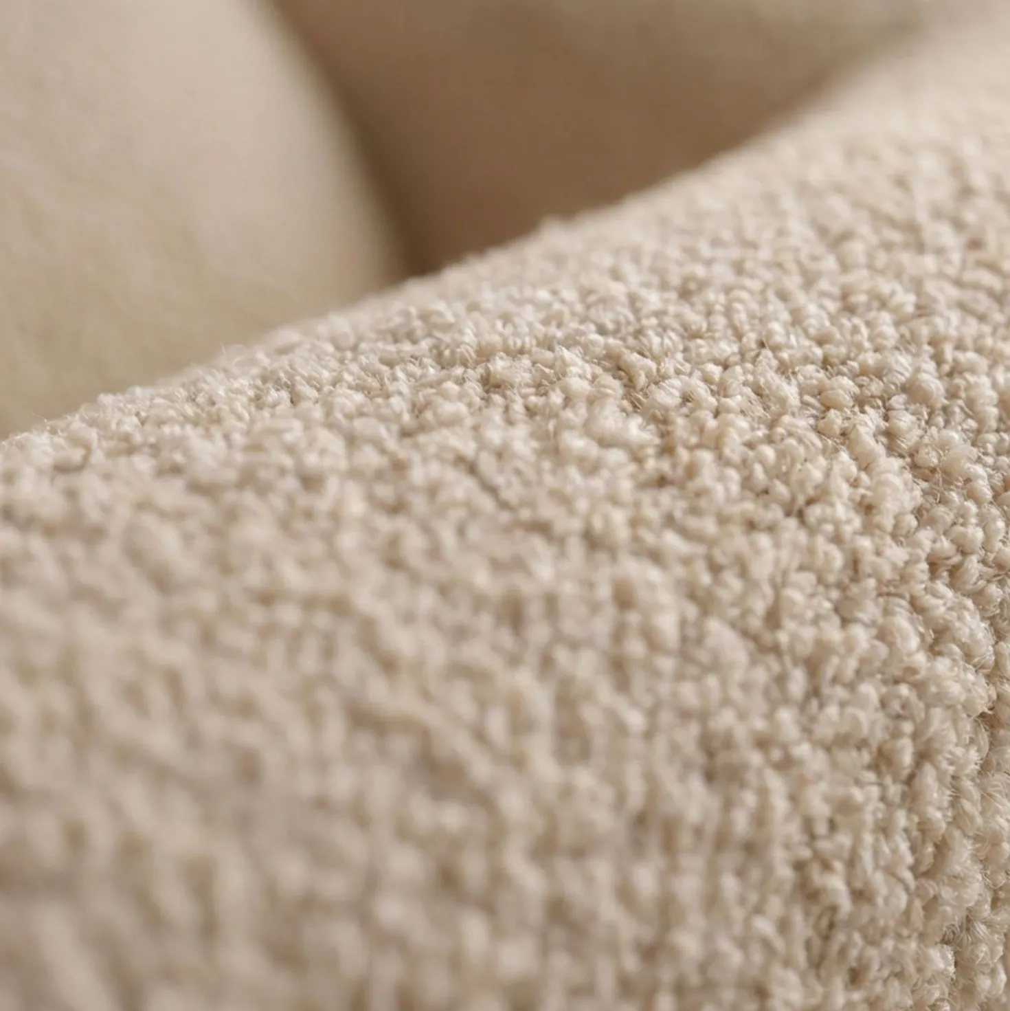 Fauteuil méridienne style bergère relax Shirley Tissu bouclette Beige