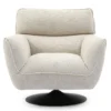 Fauteuil pivotant moderne avec dossier réglable Ghislain Velours côtelé Crème