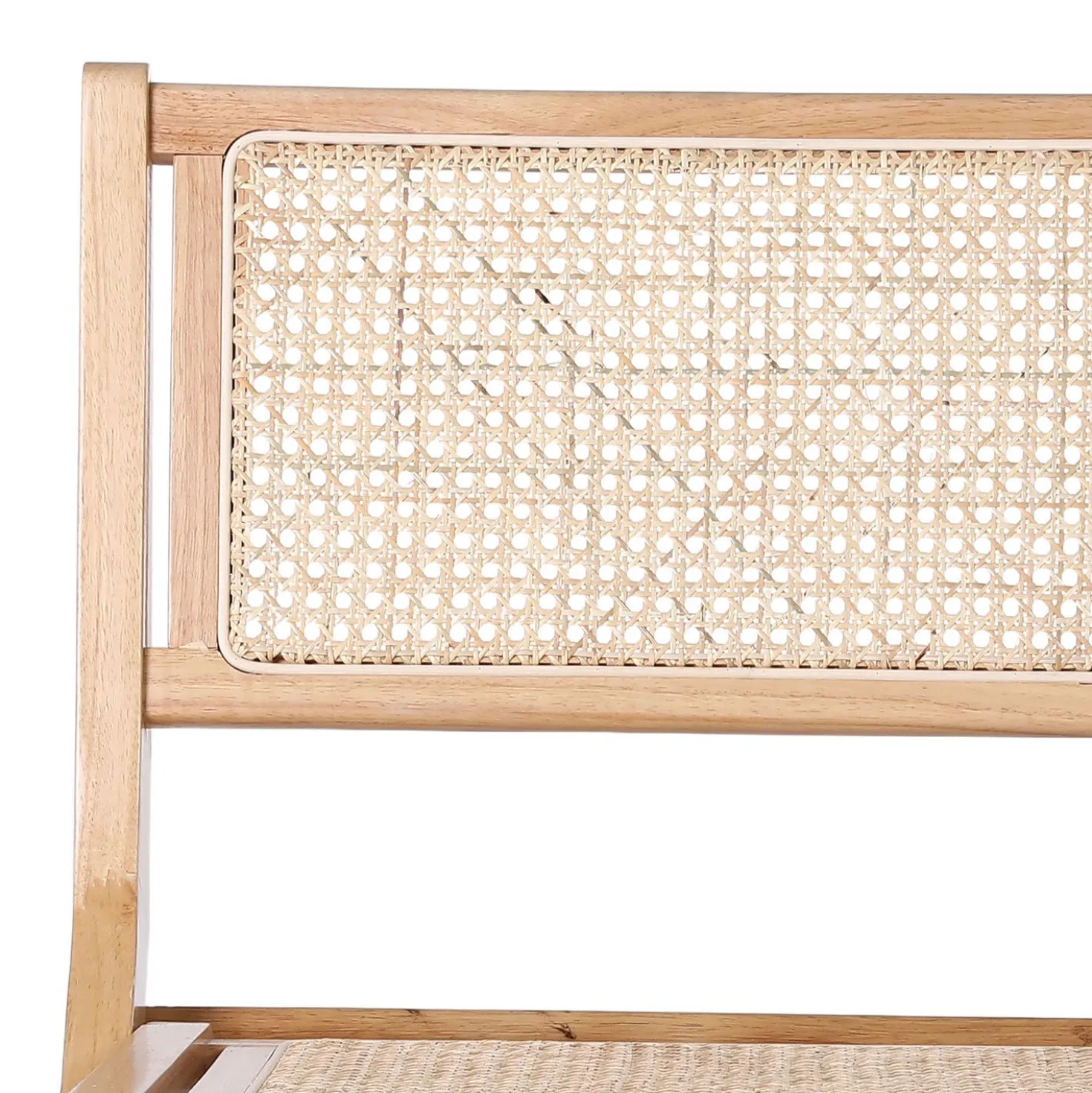 Fauteuil pliant Masdam Bois massif naturel et cannage en rotin