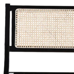 Fauteuil pliant Masdam Bois massif brun foncé et cannage en rotin
