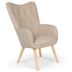 Fauteuil scandinave Klarys Tissu Beige