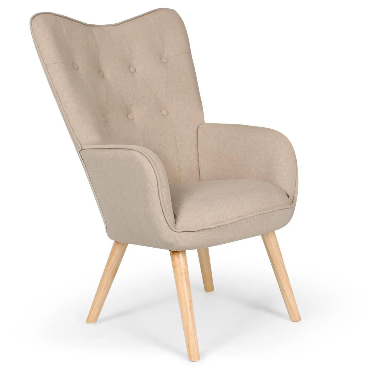 Fauteuil scandinave Klarys Tissu Beige