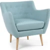 Fauteuil scandinave Molly Tissu Bleu