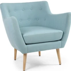 Fauteuil scandinave Molly Tissu Bleu