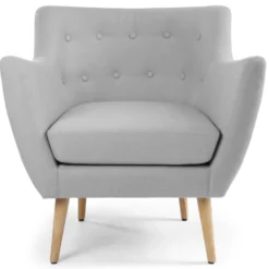 Fauteuil scandinave Molly Tissu Gris