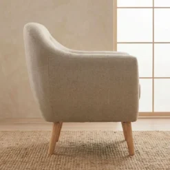 Fauteuil scandinave Savoy tissu Beige