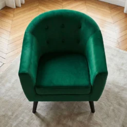 Fauteuil scandinave Savoy Velours Vert
