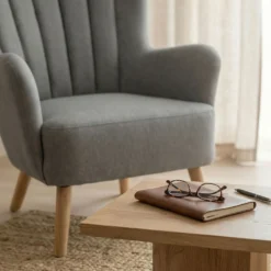 Fauteuil scandinave Vidal Tissu Gris