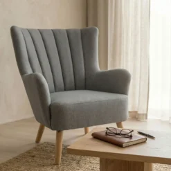 Fauteuil scandinave Vidal Tissu Gris