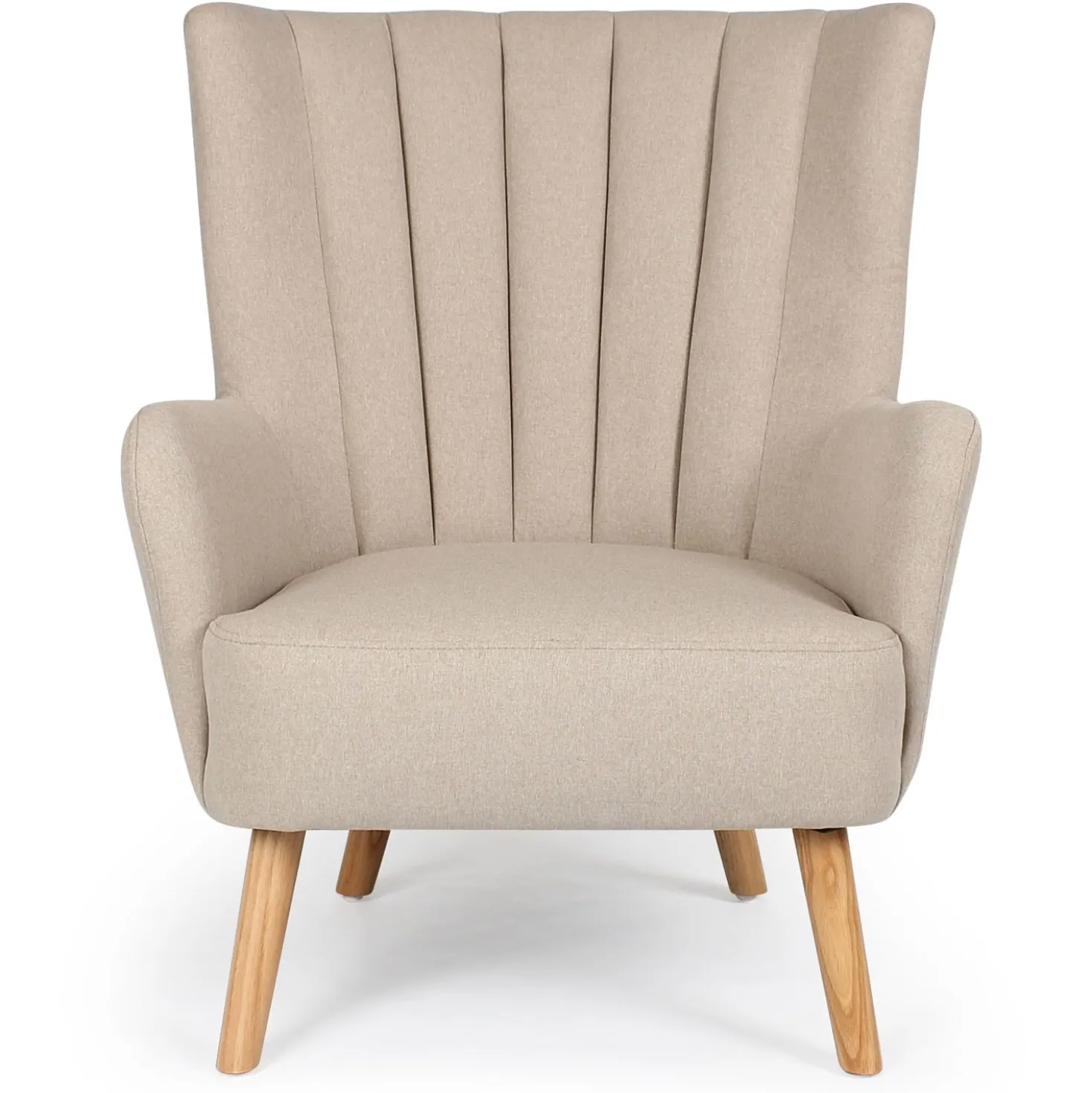 Fauteuil scandinave VidalTissu Beige