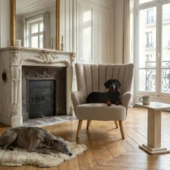 Fauteuil scandinave VidalTissu Beige