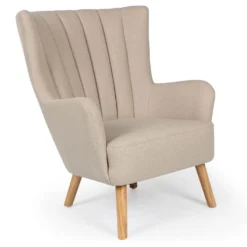 Fauteuil scandinave VidalTissu Beige