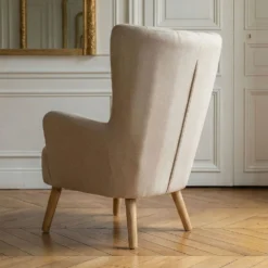Fauteuil scandinave VidalTissu Beige