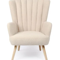Fauteuil scandinave Vidal Tissu Bouclette Beige