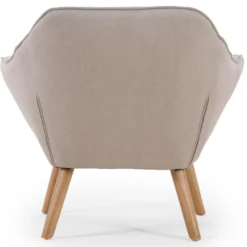 Fauteuil Scandinave Zentao Tissu Beige