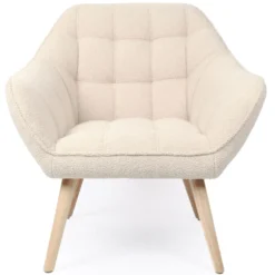 Fauteuil scandinave Zentao Tissu bouclette Beige