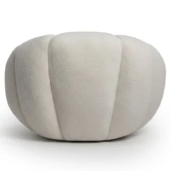 Fauteuil tournant design coquillage Arielina Tissu bouclette Beige