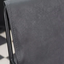 Fauteuil Ulysse Métal Noir et Simili Gris