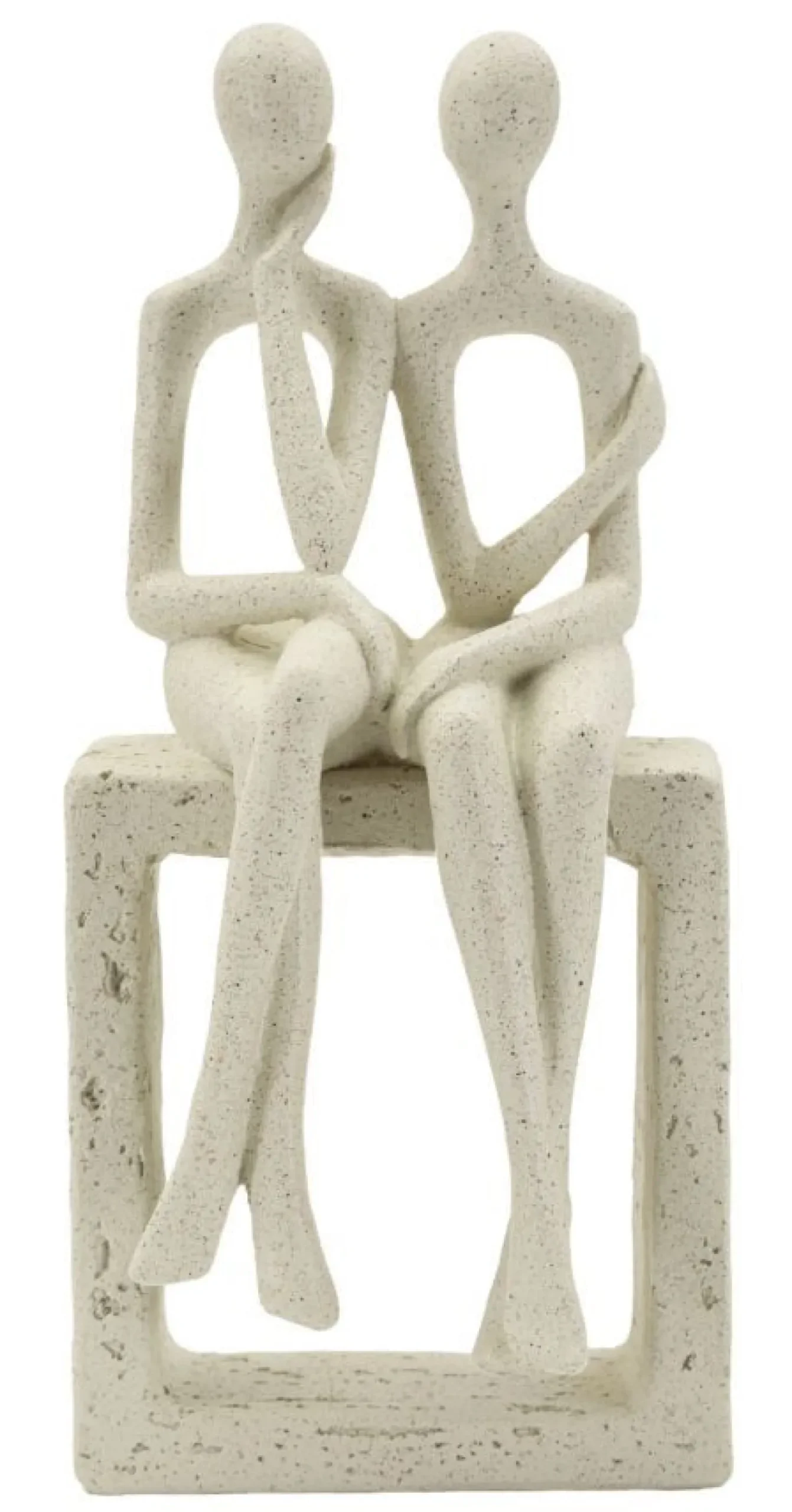 Figurine Couple Stons en résine crème
