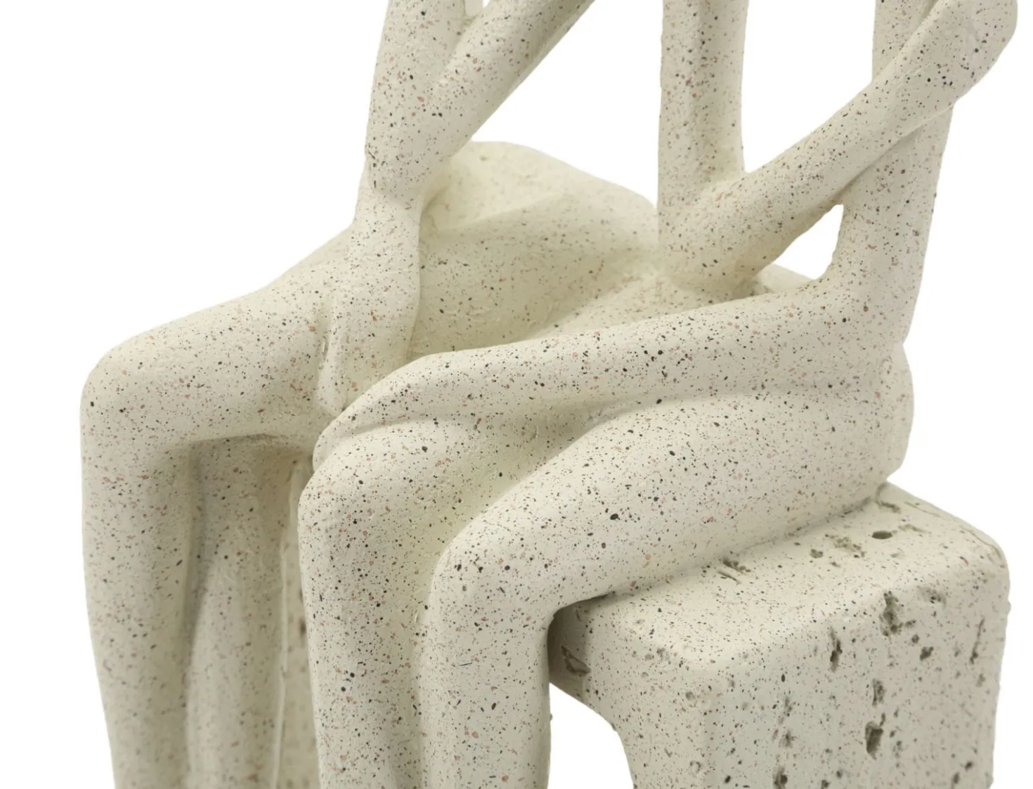 Figurine Couple Stons en résine crème