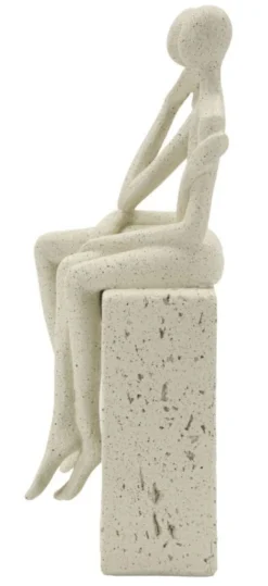 Figurine Couple Stons en résine crème