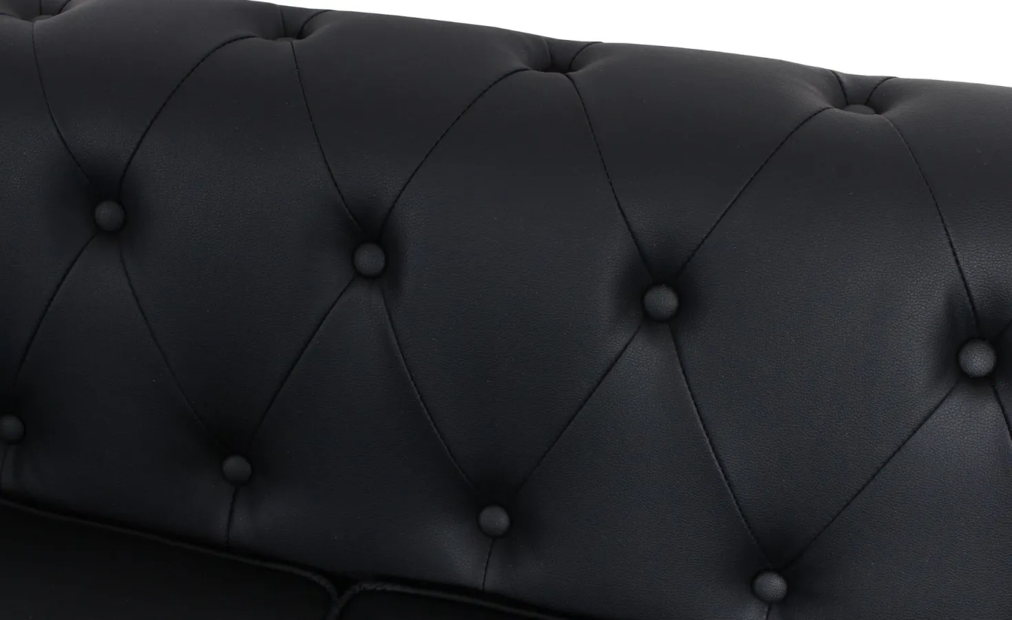 Grand canapé 2 places Chesterfield Noir