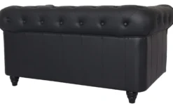 Grand canapé 2 places Chesterfield Noir