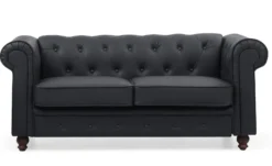 Grand canapé 2 places Chesterfield Noir