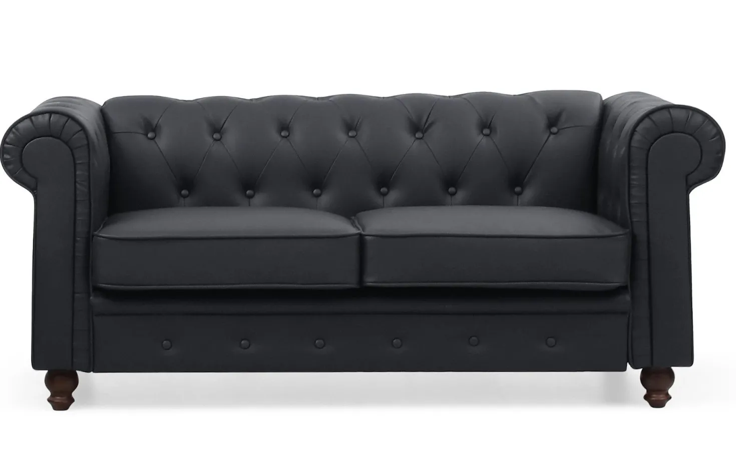 Grand canapé 2 places Chesterfield Noir