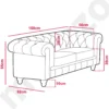 Grand canapé 2 places Chesterfield Marron