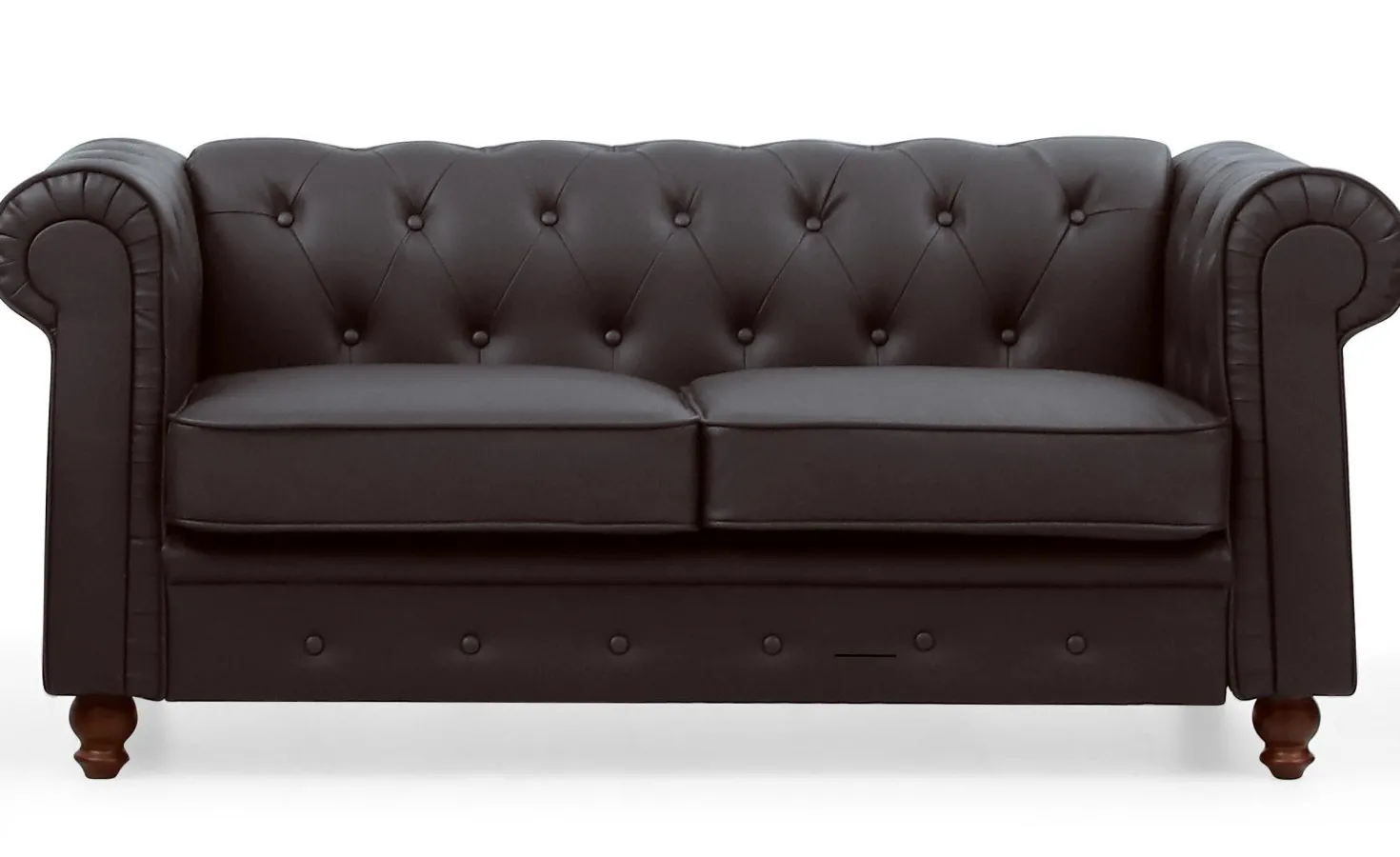 Grand canapé 2 places Chesterfield Marron