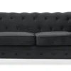 Grand canapé 2 places Chesterfield Velours Noir