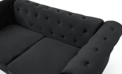 Grand canapé 2 places Chesterfield Velours Noir