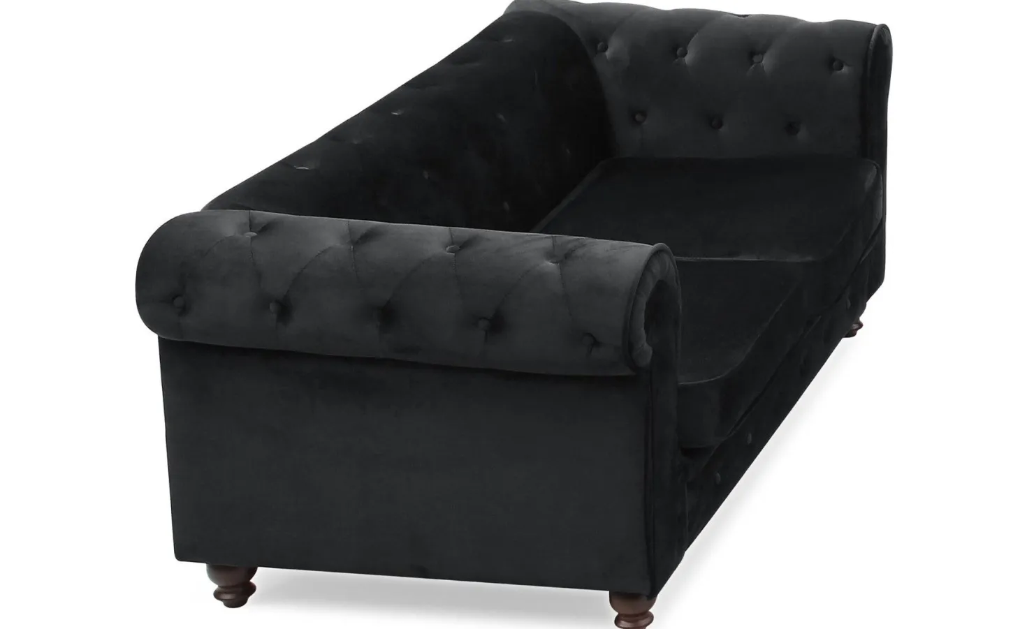 Grand canapé 2 places Chesterfield Velours Noir