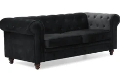 Grand canapé 2 places Chesterfield Velours Noir