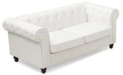 Grand canapé 2 places Chesterfield Blanc