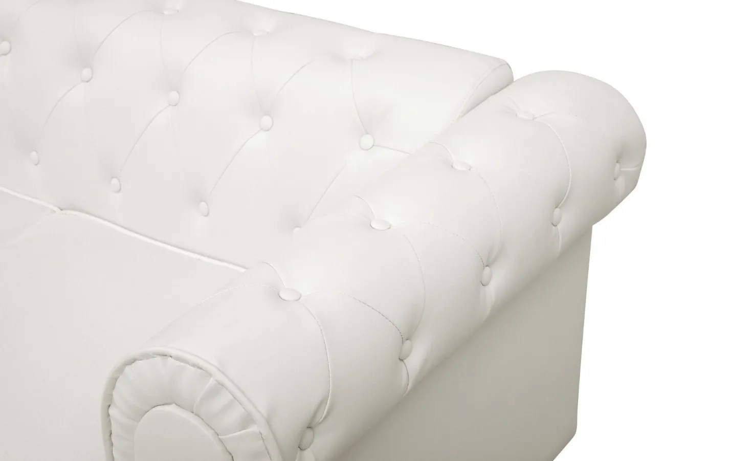 Grand canapé 2 places Chesterfield Blanc