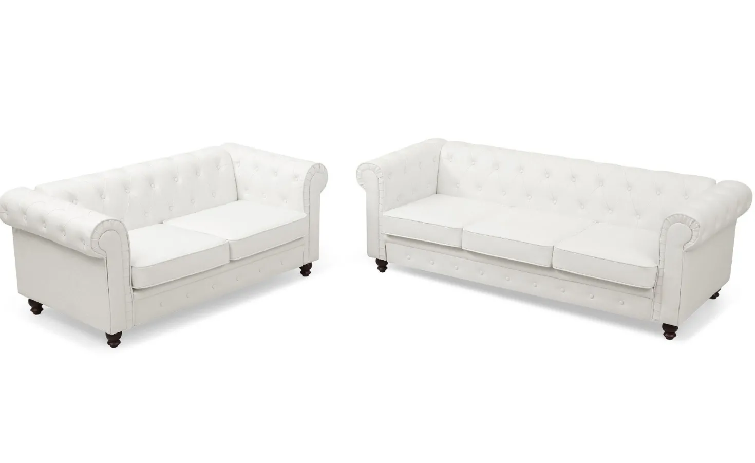 Grand canapé 2 places Chesterfield Blanc