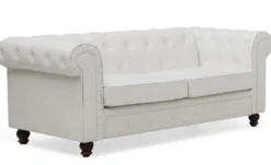 Grand canapé 2 places Chesterfield Blanc