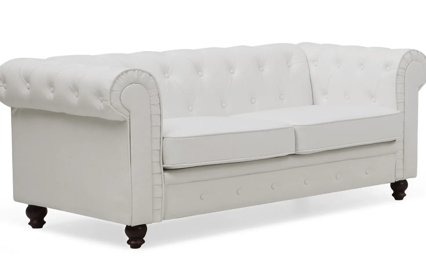 Grand canapé 2 places Chesterfield Blanc