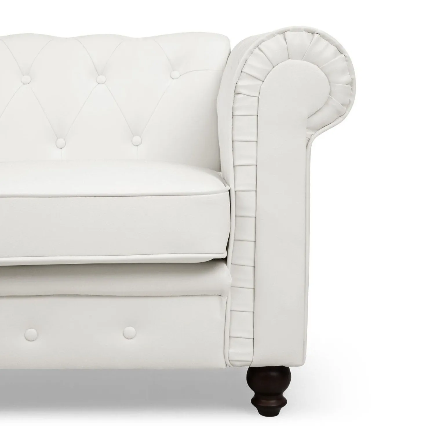 Grand canapé 2 places Chesterfield Blanc