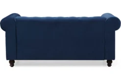 Grand canapé 2 places Chesterfield Velours Bleu