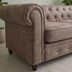 Grand canapé 3 places Chesterfield Vintage
