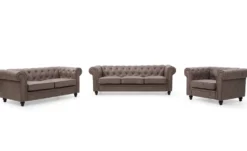 Grand canapé 3 places Chesterfield Vintage