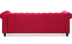 Grand canapé 3 places Chesterfield Velours Rouge