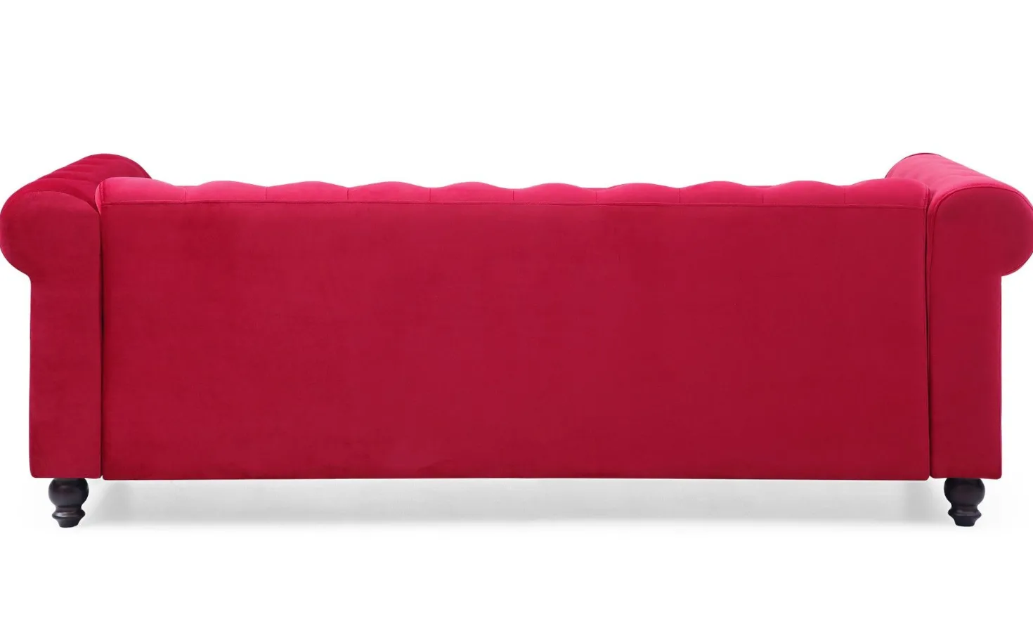 Grand canapé 3 places Chesterfield Velours Rouge